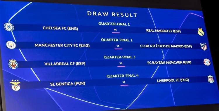 DEFINIDOS LOS CUARTOS DE LA CHAMPIONS LEAGUE