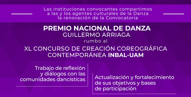 CONVOCATORIA DEL PREMIO NACIONAL DE DANZA GUILLERMO ARRIAGA