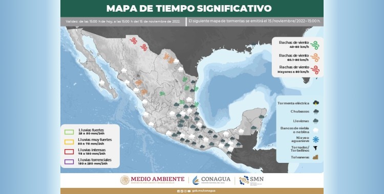 FRENTE FRÍO PROVOCARÁN FUERTES RACHAS DE VIENTO