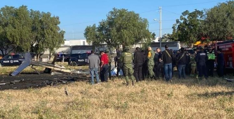 DESPLOME DE UN HELICÓPTERO EN AGUASCALIENTES DEJA 5 VÍCTIMAS