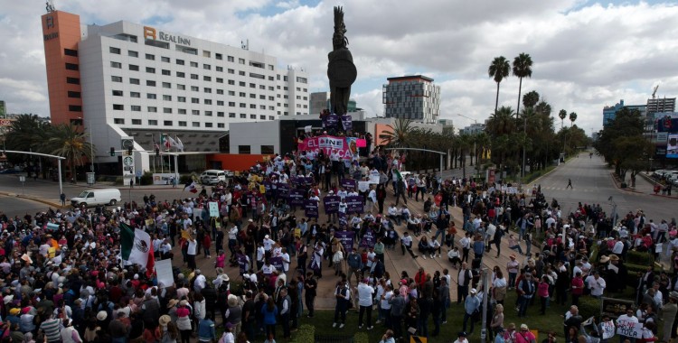 PROTESTARON CONTRA REFORMA ELECTORAL EN TIJUANA