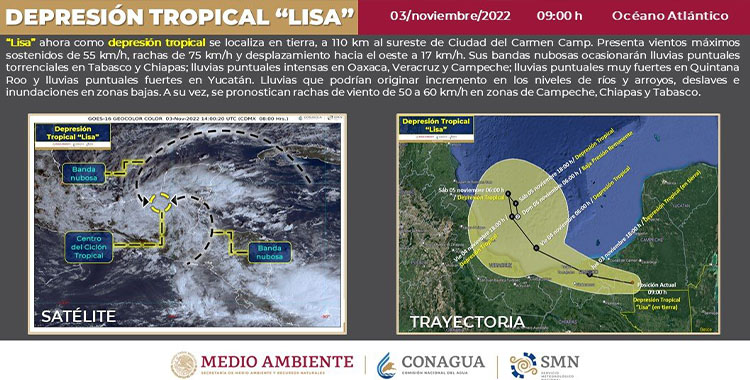 “LISA” GENERARÁ LLUVIAS FUERTES A INTENSAS: IPCET