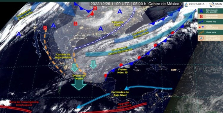 FRENTE FRÍO 20 PROVOCARA FUERTES LLUVIAS NORTE DE MÉXICO