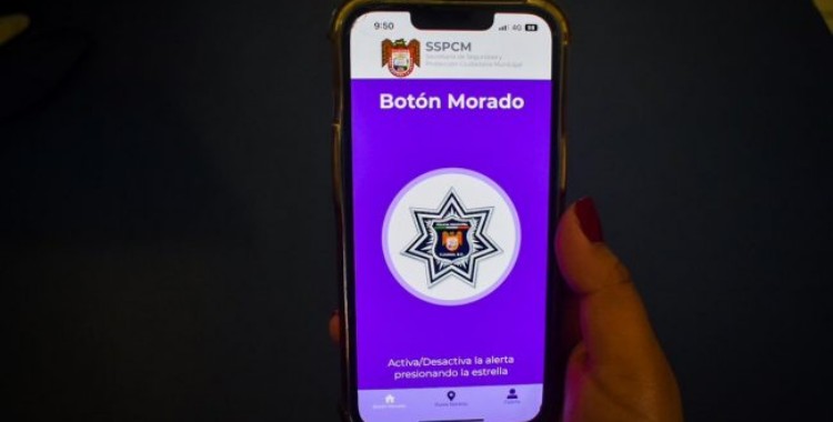 BOTÓN MORADO PARA PREVENIR ACOSOS