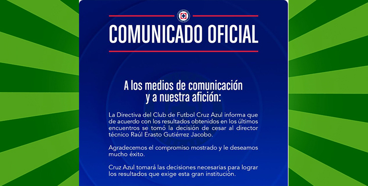 CRUZ AZUL SIN TÉCNICO