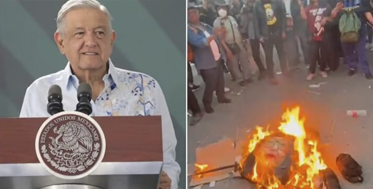 AMLO CONDENA QUEMA DE FIGURA DE MINISTRA PIÑA