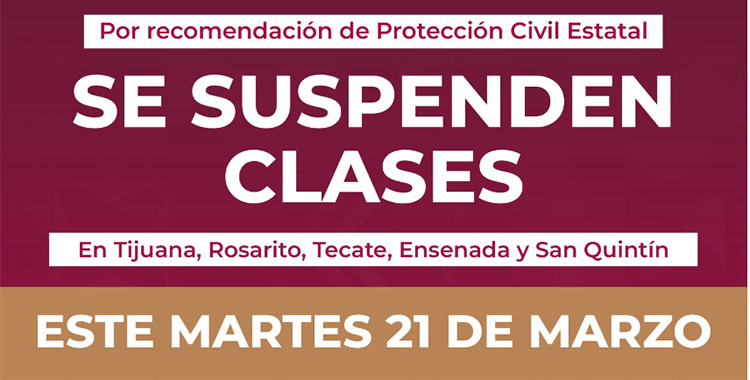 SUSPENDEN CLASES EN ZONA COSTA