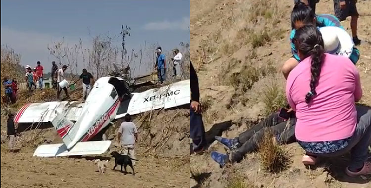 SE DESPLOMA AVIONETA EN PUEBLA