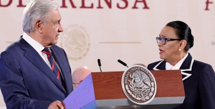 AMLO RECONOCE TRABAJO DE ROSA ICELA RODRÍGUEZ EN SEGURIDAD