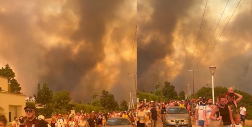 INCENDIO EN LA ISLA RODAS, EN GRECIA, PROVOCA EVACUACIÓN DE MILES DE TURISTAS