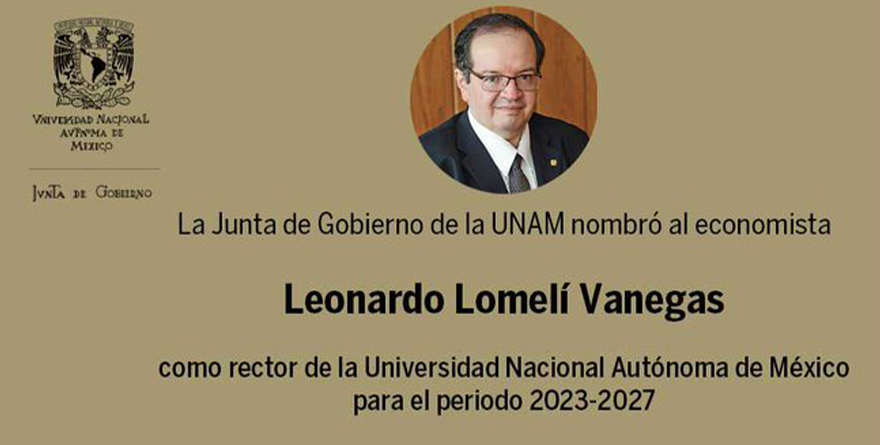 EL NUEVO RECTOR DE LA UNAM ES EDUARDO LOMELÍ