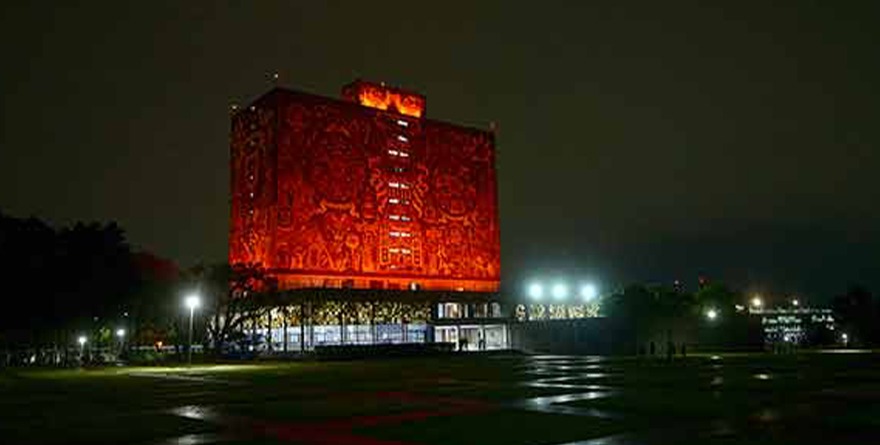 SE ILUMINA LA UNAM DE NARANJA CONTRA LA VIOLENCIA DE GÉNERO