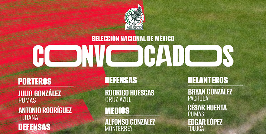 CONVOCATORIA DE LA SELECCIÓN NACIONAL DE MÉXICO CONTRA COLOMBIA