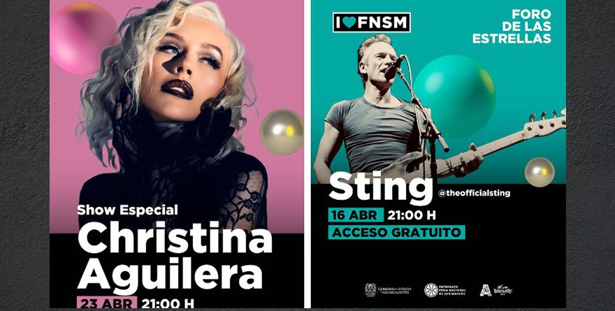 ANUNCIAN A CHRISTINA AGUILERA Y STING EN FERIA DE SAN MARCOS