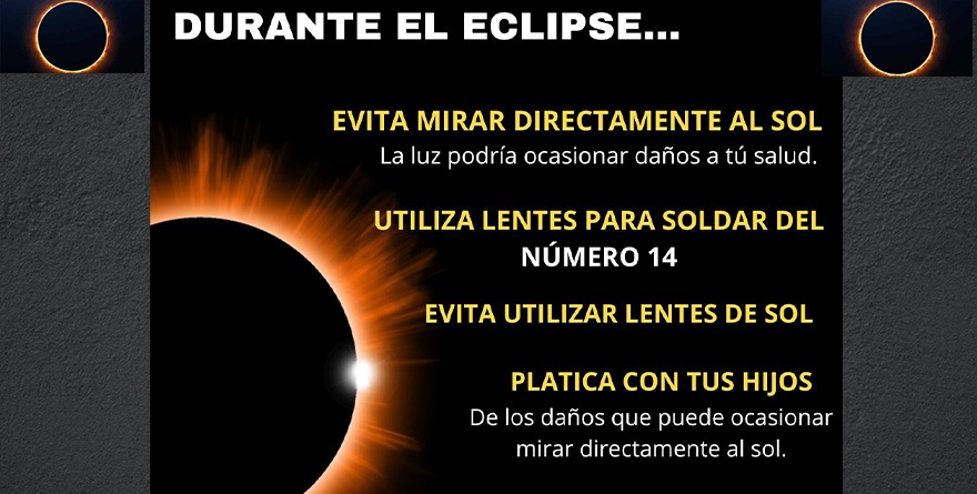 PIDEN EXTREMAR PRECAUCIONES POR ECLIPSE SOLAR