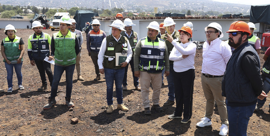 GOBERNADORA DELFINA GÓMEZ ÁLVAREZ SUPERVISA OBRAS TROLEBÚS CHALCO-SANTA MARTHA