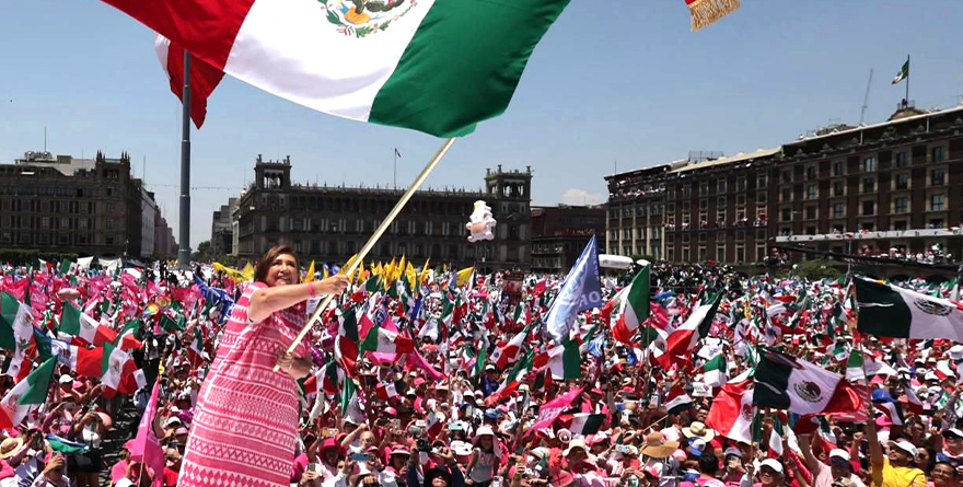 SUBE LA MAREA ROSA AL ZÓCALO AL GRITO: XÓCHITL GÁLVEZ PRESIDENTA