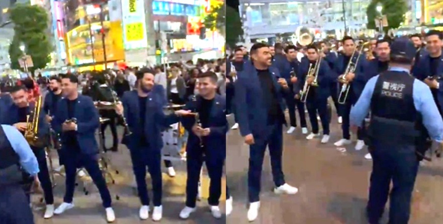 BANDA EL RECODO OFRECE CONCIERTO EN CALLES DE JAPÓN Y LOS CALLAN