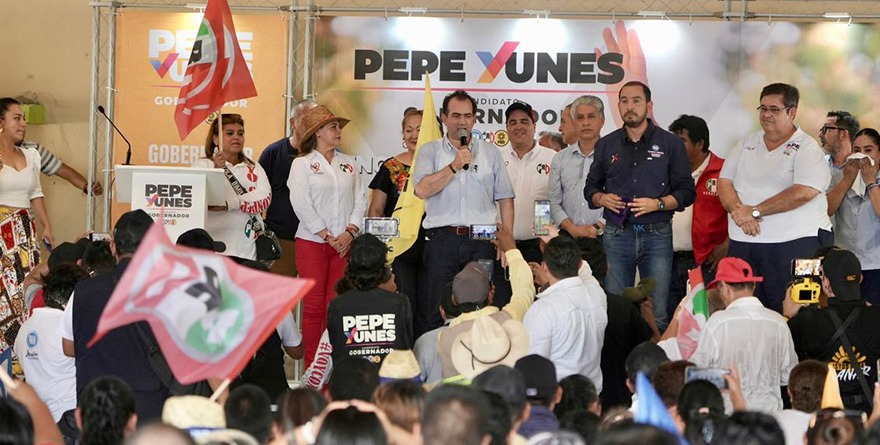 VOTEMOS EN LAS 5 BOLETAS POR PRI, PAN Y PRD: PEPE YUNES