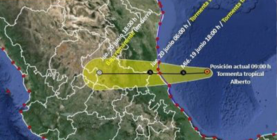 CICLÓN CRECE A TORMENTA TROPICAL ‘ALBERTO’