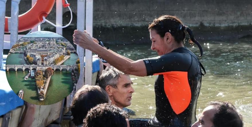 ALCALDESA DE PARÍS SE BAÑA EN EL SENA PARA DEMOSTRAR QUE ESTÁ LIMPIO