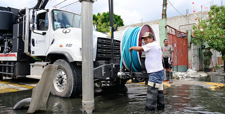 GOBIERNOS FEDERAL Y DEL ESTADO DE MÉXICO REFUERZAN APOYO EN CHALCO CON 400 ELEMENTOS Y 2 PLANTAS POTABILIZADORAS