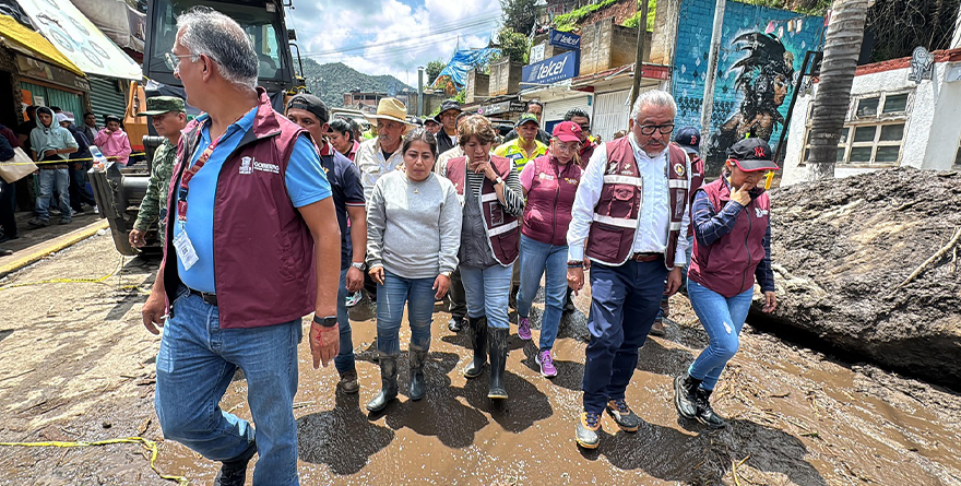 SUPERVISA GOBERNADORA DELFINA ALVAREZ LABORES DE EMERGENCIA EN JILOTZINGO